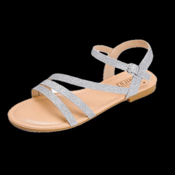 IDIFU Women's US 8.5 Strappy Dressy Summer Flat Sandals Back Strap Open Toe Slin - Picture 6 of 6